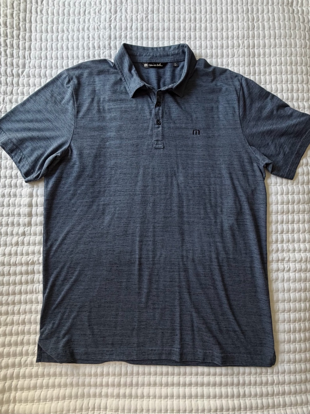 Travis Mathew Blue / Gray Polo Shirt - Men’s XL